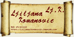 Ljiljana Komanović vizit kartica
